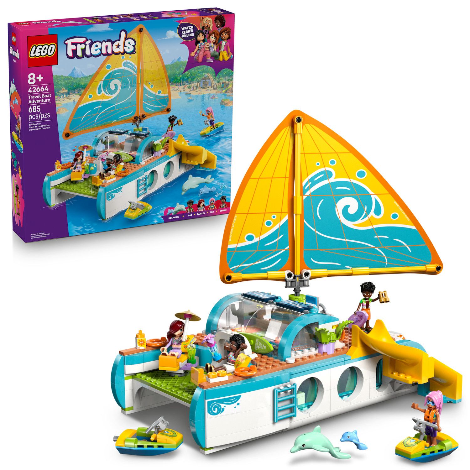 Детский конструктор LEGO Friends Travel Boat Adventure 42664 Building Kit (685 Pieces) — фото 1