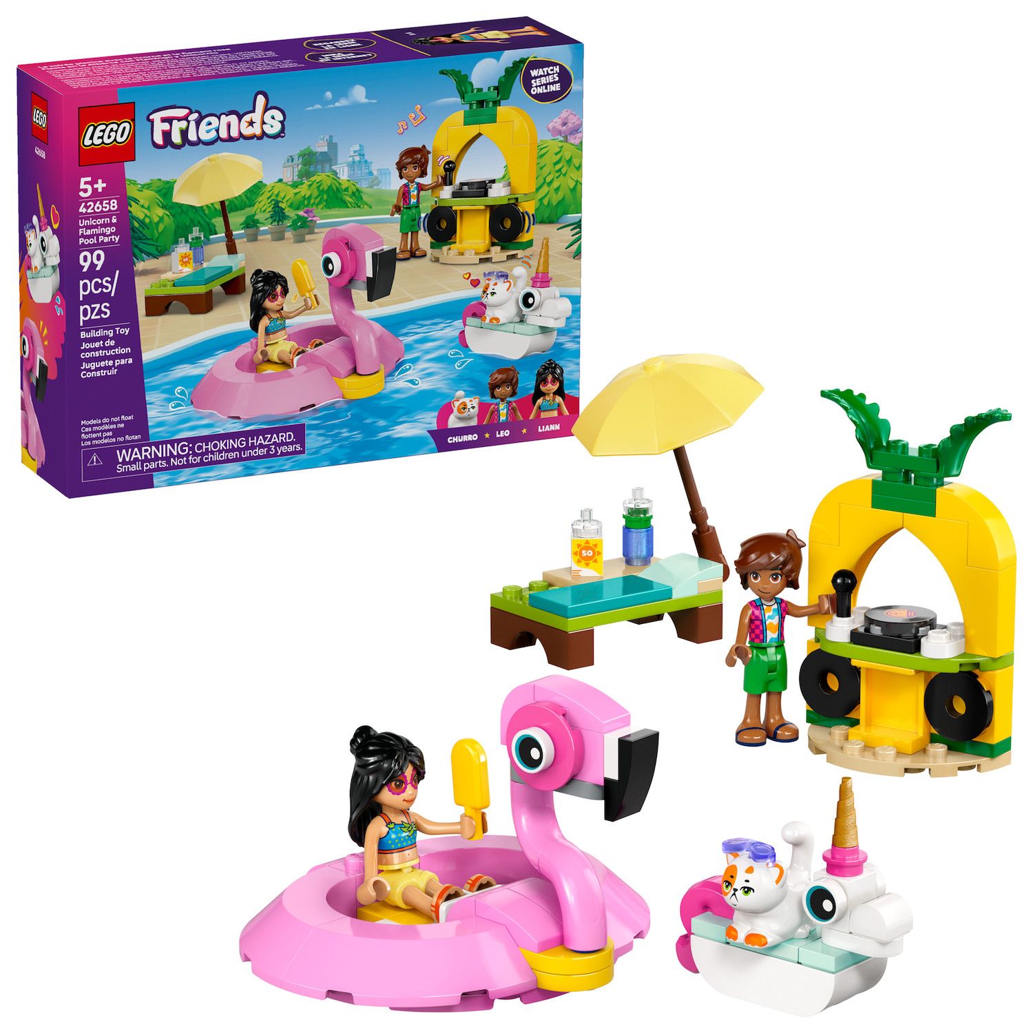 Детский конструктор LEGO Friends Unicorn & Flamingo Pool Party 42658 Building Kit (99 Pieces) — фото 1