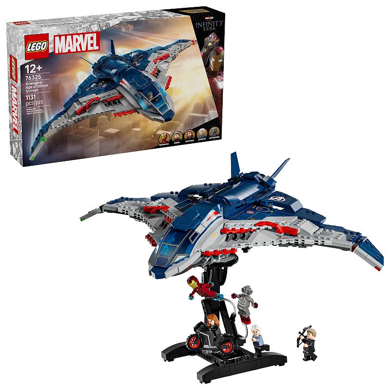 LEGO Marvel Avengers Age of Ultron Quinjet 76325 Building Kit (1131 Pieces), Multi