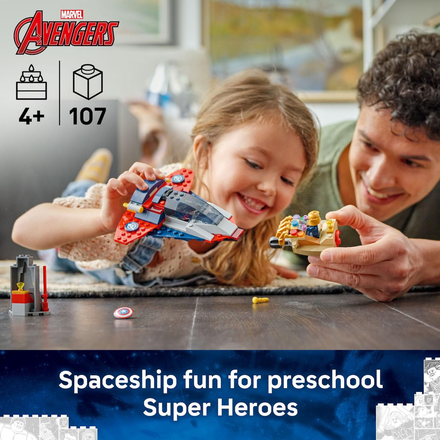 Детский конструктор LEGO Marvel Captain America vs. Thanos 76319 Building Kit (107 Pieces) — фото 2