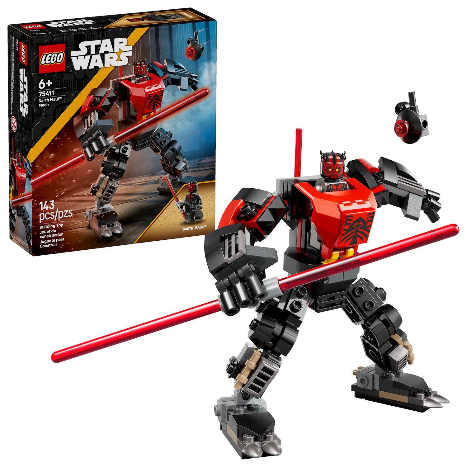 Детский конструктор LEGO Star Wars Darth Maul Mech 75411 Building Kit (143 Pieces) — фото 1