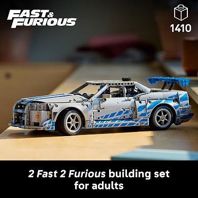 LEGO Technic 2 Fast 2 Furious Nissan Skyline GT-R (R34) 42210 Building Kit (1410 Pieces)