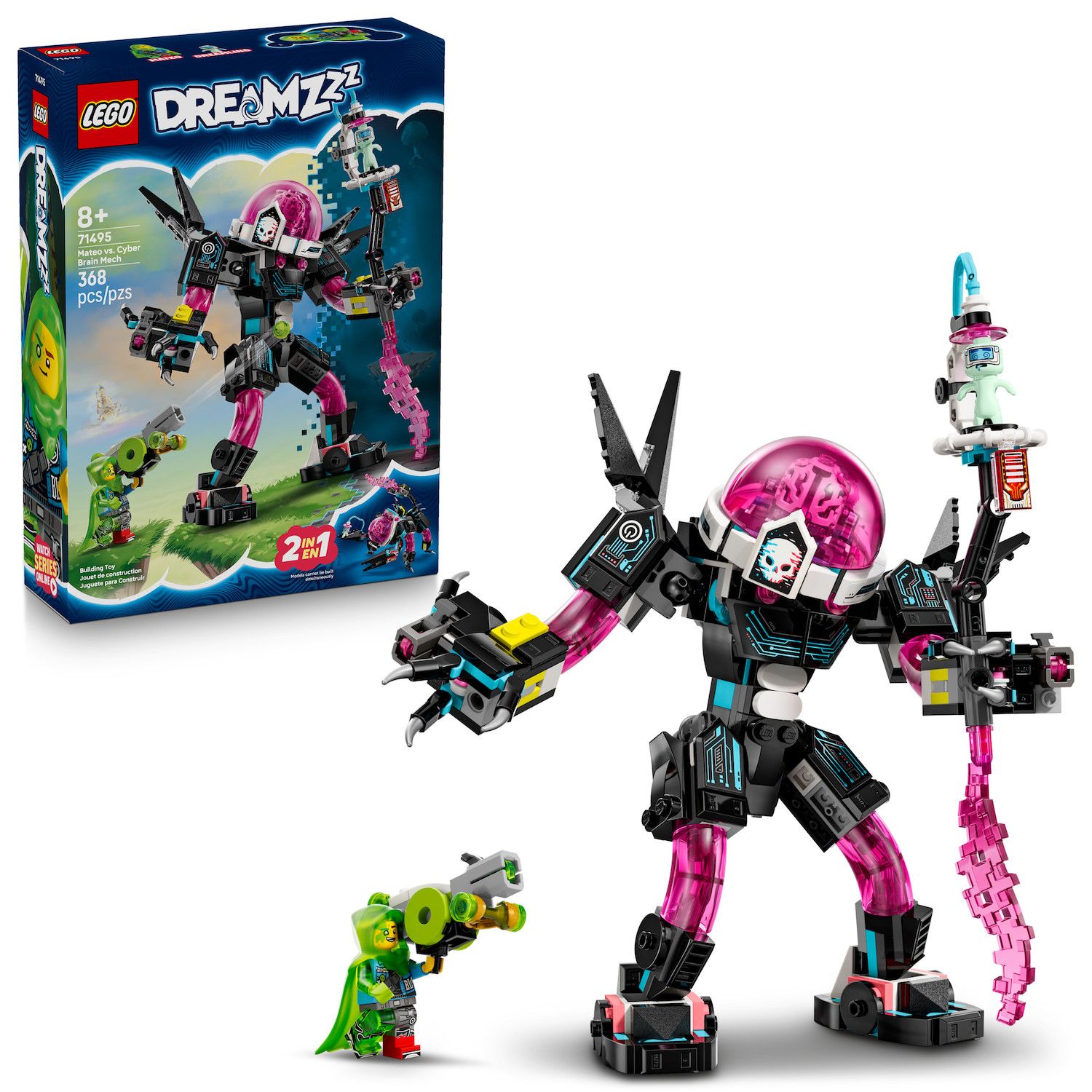 Детский конструктор LEGO DREAMZzz Mateo vs. Cyber Brain Mech Robot 71495 Building Kit (368 Pieces) — фото 1