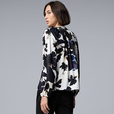 Women's Simply Vera Vera Wang Smocked Neck Blouse