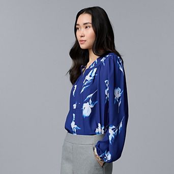 Women's Simply Vera Vera Wang Smocked Neck Blouse