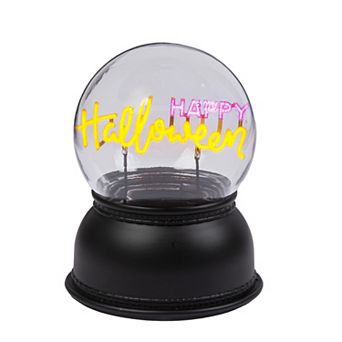 Halloween Sentiment LED Neon Snow Globe Table Decor