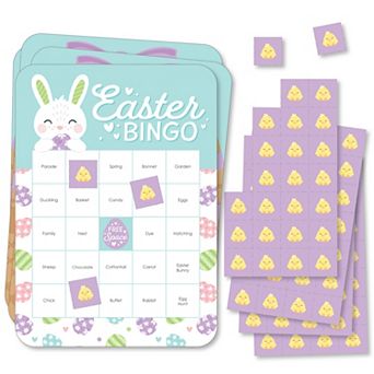 Big Dot Of Happiness Spring Easter Bunny Cards & Markers Happy Easter Party Bingo Game 18 ct