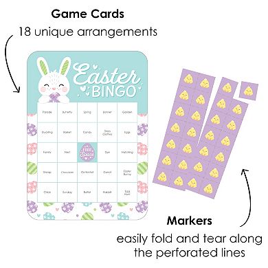 Big Dot Of Happiness Spring Easter Bunny Cards & Markers Happy Easter Party Bingo Game 18 Ct