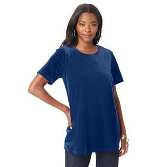 Roaman's Women's Plus Size Velour Swing Tee
