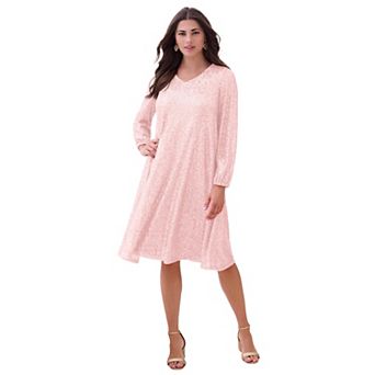 Roaman's Women's Plus Size Sequin Swing Dress