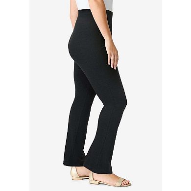 Roaman's Women's Plus Size Tall Essential Stretch Yoga Pant