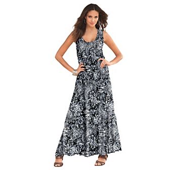 Roaman's Women's Plus Size Petite Hand-Crinkled Sleeveless Dress