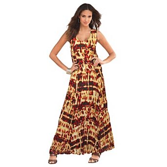 Roaman's Women's Plus Size Petite Hand-Crinkled Sleeveless Dress