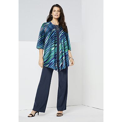 Roaman's Women's Plus Size Three Piece Pant Suit