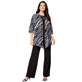 Roaman's Women's Plus Size Three Piece Pant Suit