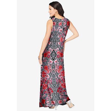 Roaman's Women's Plus Size Ultrasmooth Fabric Sleeveless Maxi Dress
