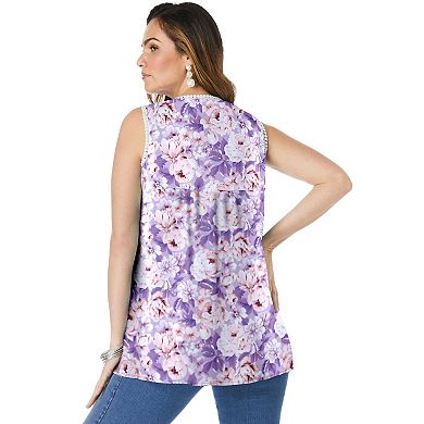 Roaman's Women's Plus Size Angel Chiffon Blouse