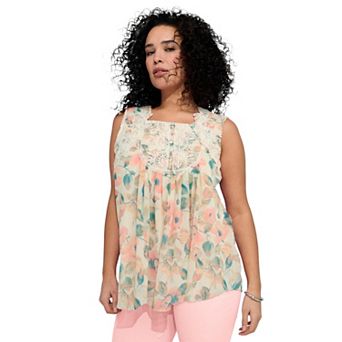 Roaman's Women's Plus Size Angel Chiffon Blouse
