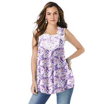 Roaman's Women's Plus Size Angel Chiffon Blouse