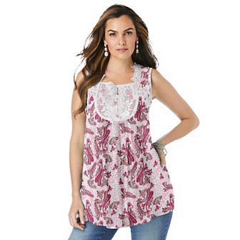 Roaman's Women's Plus Size Angel Chiffon Blouse