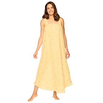 Dreams & Co. Plus Size Short Embroidered Nightgown