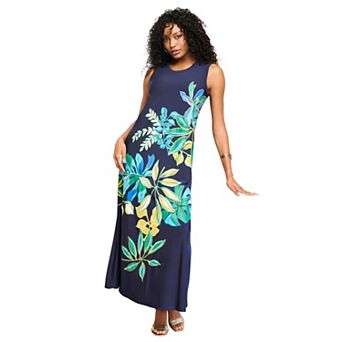 Roaman's Women's Plus Size Petite Plus Size Sleeveless Crew Neck Maxi Dress