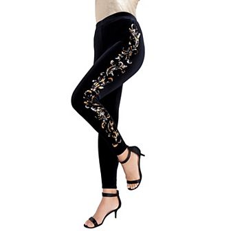 Roaman's Women's Plus Size Velour Legging