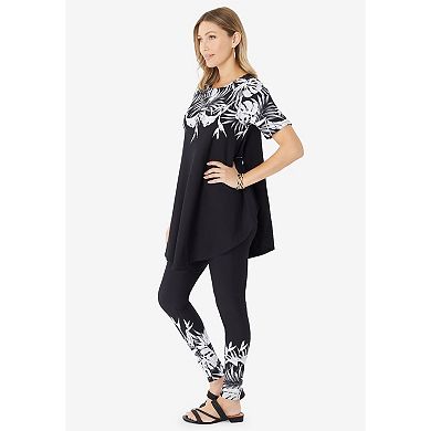 Roaman's Women's Plus Size Placement-Print Set