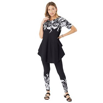 Roaman's Women's Plus Size Placement-Print Set