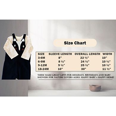 Newborn & Toddler Overalls In A Fun Print (skunk) Striped Long-Sleeve Shirt Included