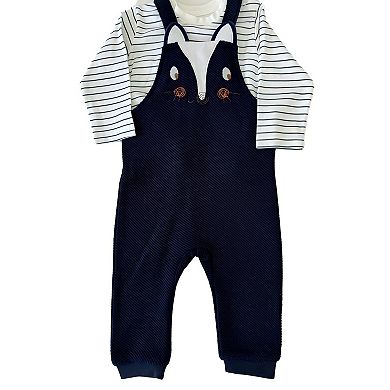 Newborn & Toddler Overalls In A Fun Print (skunk) Striped Long-Sleeve Shirt Included