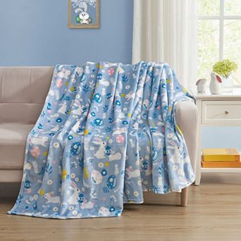 Kate Aurora Easter Bunnies Egg Hunt Oversized Ultra Soft and Plush Accent Throw Blanket