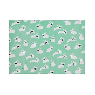 Kate Aurora Hopping Easter Bunnies Ultra Soft and Plush Oversized Accent Throw Blanket