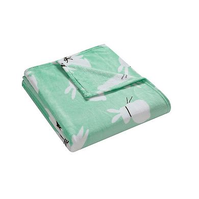 Kate Aurora Hopping Easter Bunnies Ultra Soft and Plush Oversized Accent Throw Blanket
