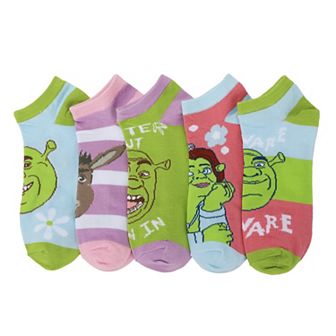 Women's 5-Pack Shrek, Fiona, & Donkey Ankle Socks