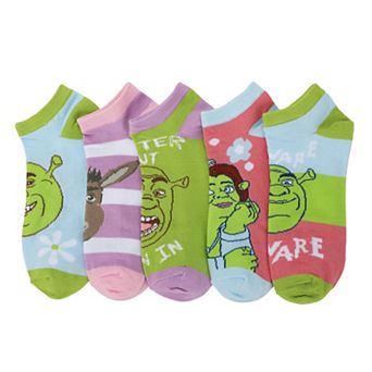 Women's 5-Pack Shrek, Fiona, & Donkey Ankle Socks