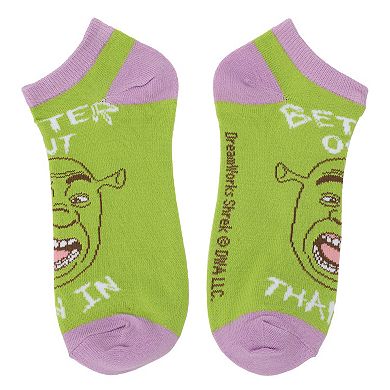 Women's 5-Pack Shrek, Fiona, & Donkey Ankle Socks