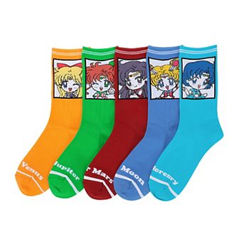 Women's 5-Pack Sailor Moon & Friends Crew Socks