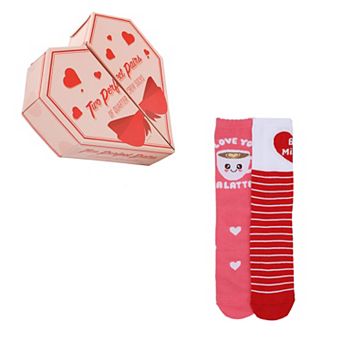 Women's Valentine's Day Crew Socks 2-Pack Novelty Candy Boxed Set