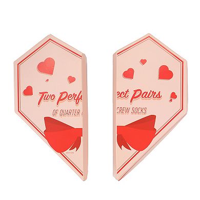 Women's Valentine's Day Crew Socks 2-Pack Novelty Candy Boxed Set