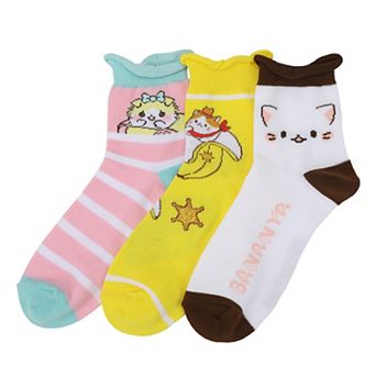 Women's Bananya Quarter Crew Socks 3-Pack