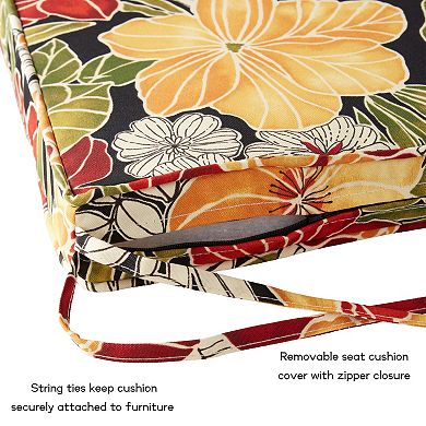 Greendale Home Fashions 4-Piece Outdoor Square Chair Pad Set