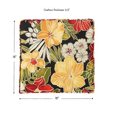 Greendale Home Fashions 4-Piece Outdoor Square Chair Pad Set