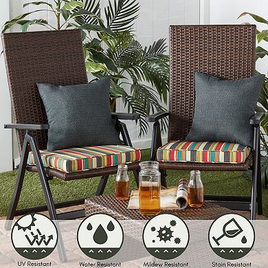 Greendale Home Fashions 4-Piece Outdoor Square Chair Pad Set
