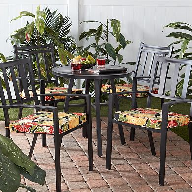 Greendale Home Fashions 4-Piece Outdoor Square Chair Pad Set