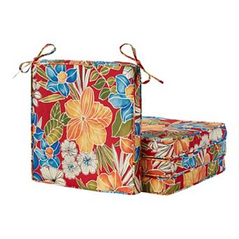 Greendale Home Fashions 4 pc Outdoor Square Chair Pad Set