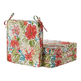 Greendale Home Fashions 4 pc Outdoor Square Chair Pad Set