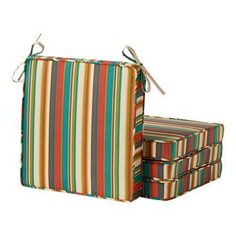 Greendale Home Fashions 4 pc Outdoor Square Chair Pad Set