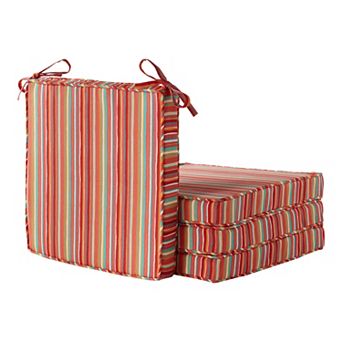 Greendale Home Fashions 4 pc Outdoor Square Chair Pad Set