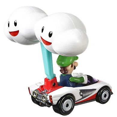 Mattel Hot Wheels Mario Kart Luigi P-Wing and Cloud Glider Toy